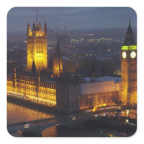 Houses of Parliament, Big Ben, Westminster Square Stickers
