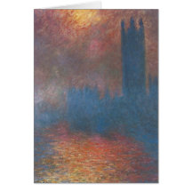 Houses of Parliament, London by Claude Monet Cards