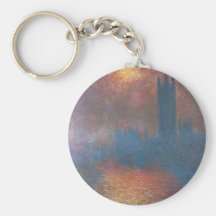 Houses of Parliament, London by Claude Monet Key Chains