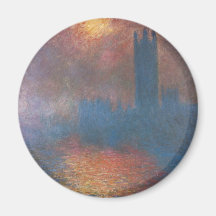 Houses of Parliament, London by Claude Monet Refrigerator Magnets