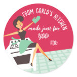 Housewife cooking or baking gift tags stickers