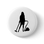 housewife - vacuum cleaner - cleaning pinback button