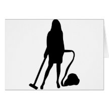 housewife - vacuum cleaner - cleaning greeting cards