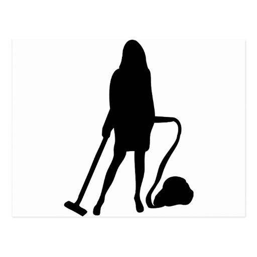 housewife - vacuum cleaner - cleaning post cards