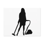 housewife - vacuum cleaner - cleaning post cards