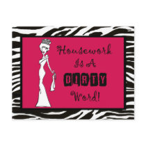 "Housework Is a DIRTY Word" postcards