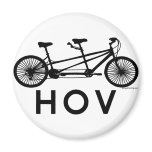 HOV Tandem Bicycle Refrigerator Magnets