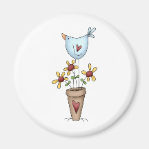 How Does Your Garden Grow · Bird & Flowers Refrigerator Magnet