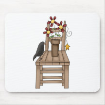 How Does Your Garden Grow · Chair, Crow & Flowers Mousepads