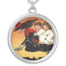 How Halloweeny Vintage Art Necklace
