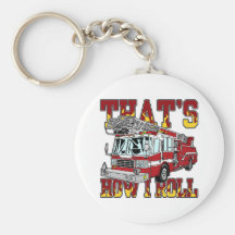 How I Roll Fire Truck Keychains