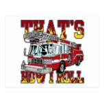 How I Roll Fire Truck Post Card