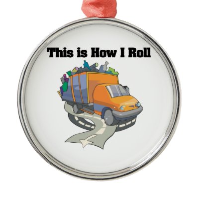 How I Roll (Garbage Truck) Christmas Ornaments by doonidesigns