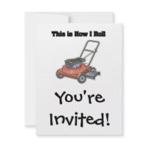 How I Roll (Lawn Mover) Personalized Invitations