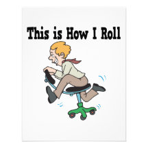 How I Roll Office Chair Personalized Invitations