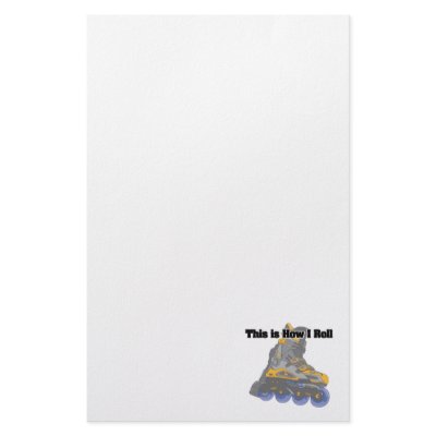 How I Roll (Roller Blades/Inline Skates) Stationery Design by doonidesigns