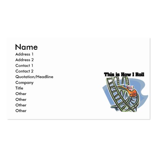 How I Roll (Roller Coaster) Business Cards
