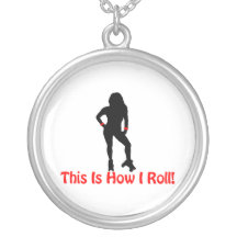 How I Roll Roller Derby Girl Personalized Necklace