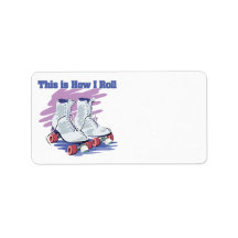 How I Roll (Roller Skates) Address Label