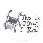 How I Roll Walker stickers
