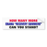 How Many Obama Recovery Summers Can You Stand? bumper stickers