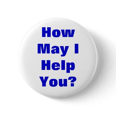 How May I Help You Pinback Buttons by uspsretail43216