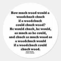 How Much Wood Would A Woodchuck Chuck Twister Sticker