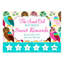 How Now Little Owl? Rewards Promo Business Card Templates