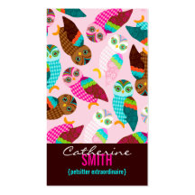 How Now Little Owls? Vertical Business Card