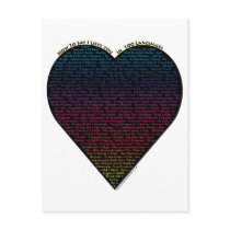 How to say I Love You in 100 different languages Post Cards