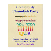 How to Spell Hanukkah Chanukah Party Flyers
