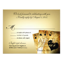 Howard & Milita Las Vegas Deluxe RSVP response Custom Announcements