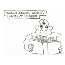 Howerd Yonkers, world's fastest reader. Man/ 3 eye Post Card