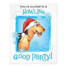 Howliday heureux Airedale Cartons D'invitation Personnalisés