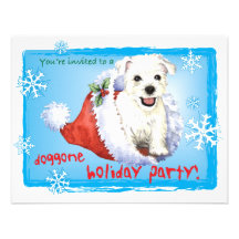 Howliday heureux Westie Cartons D'invitation Personnalisés