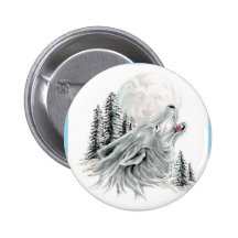 Howling at the Face in the Moon Buttons