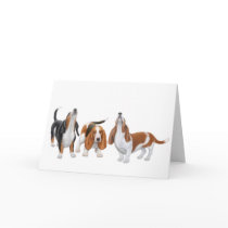 Howling Basset Hounds Greeting Card