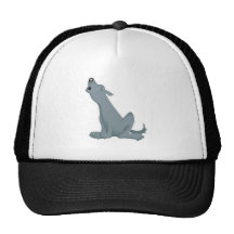 howling grey wolf trucker hat