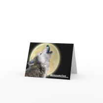 Howling Wolf Art Wildlife Announcement Card