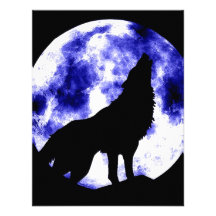Howling Wolf at Moon Custom Invite