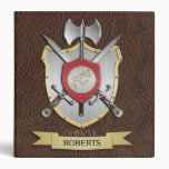Howling Wolf Battle Crest Brown 3 Ring Binders