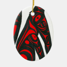HOWLING WOLF CHRISTMAS TREE ORNAMENT