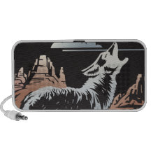howling wolf coyote scene notebook speaker