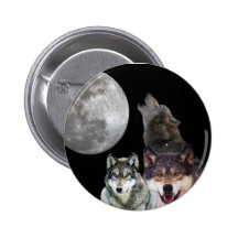 Howling Wolf Pinback Button