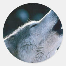 Howling Wolf Round Sticker