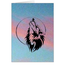 Howling Wolf Sunrise Card