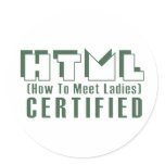 HTML Certified Ladies stickers