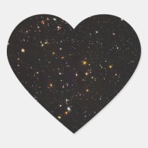 Hubble Ultra Deep Field View of 10,000 Galaxies Heart Stickers