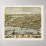 Hudson, WI Panoramic Map - 1870 posters