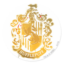 Hufflepuff Crest - Splattered Stickers